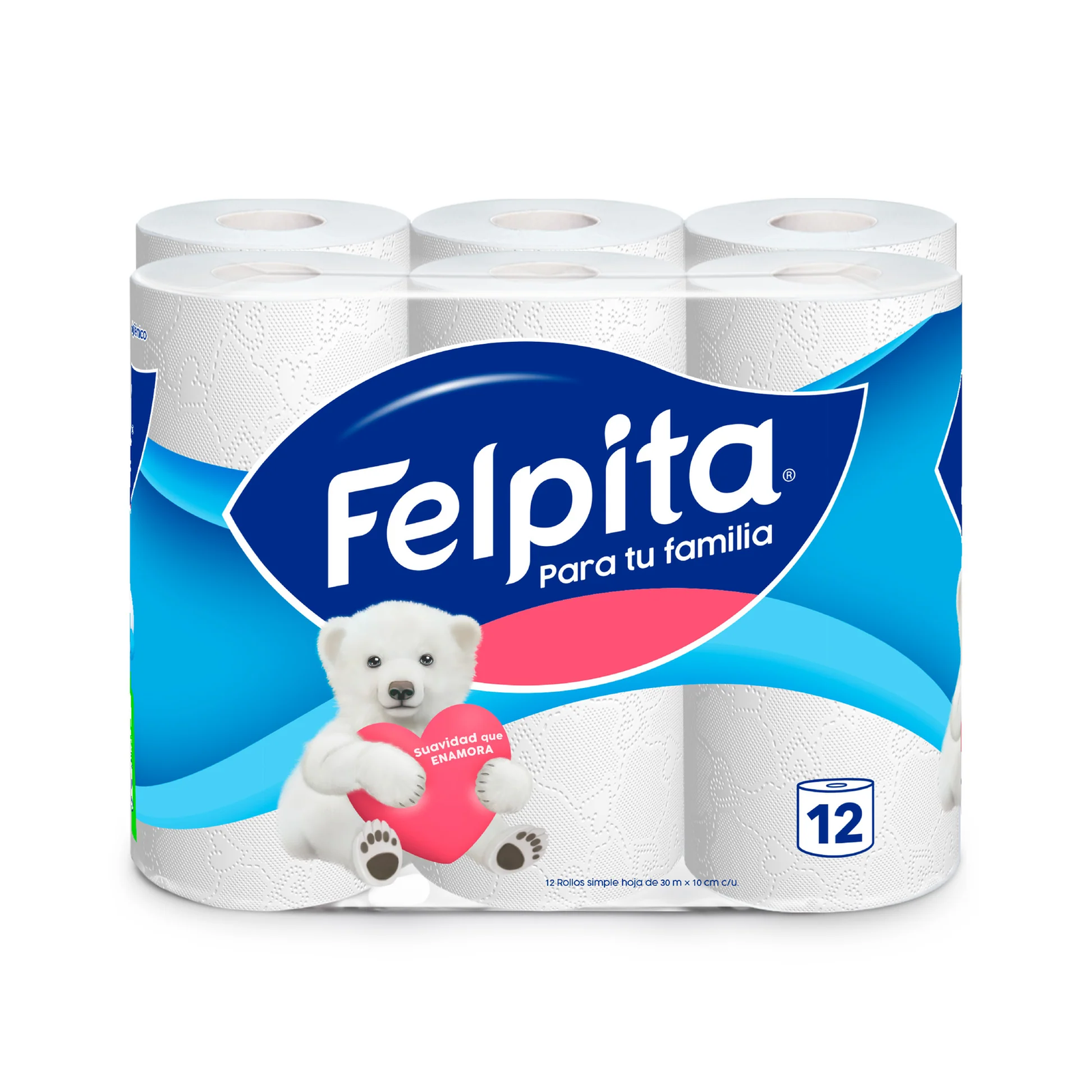 Bolsón papel higiénico Felpita 4 paquetes de 12 rollos de 30 metros