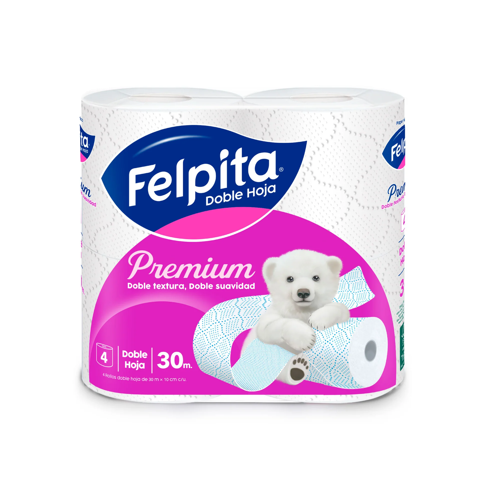 Bolsón papel higiénico Felpita doble hoja 10 paquetes de 4 rollos de 30 metros